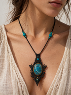 Macrame Apatite Necklace 
