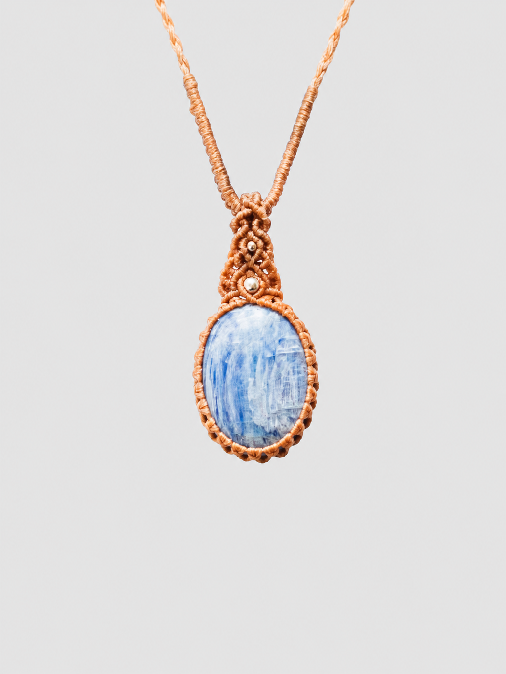 Tubular Kyanite Macrame Necklace
