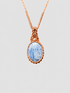 Tubular Kyanite Macrame Necklace