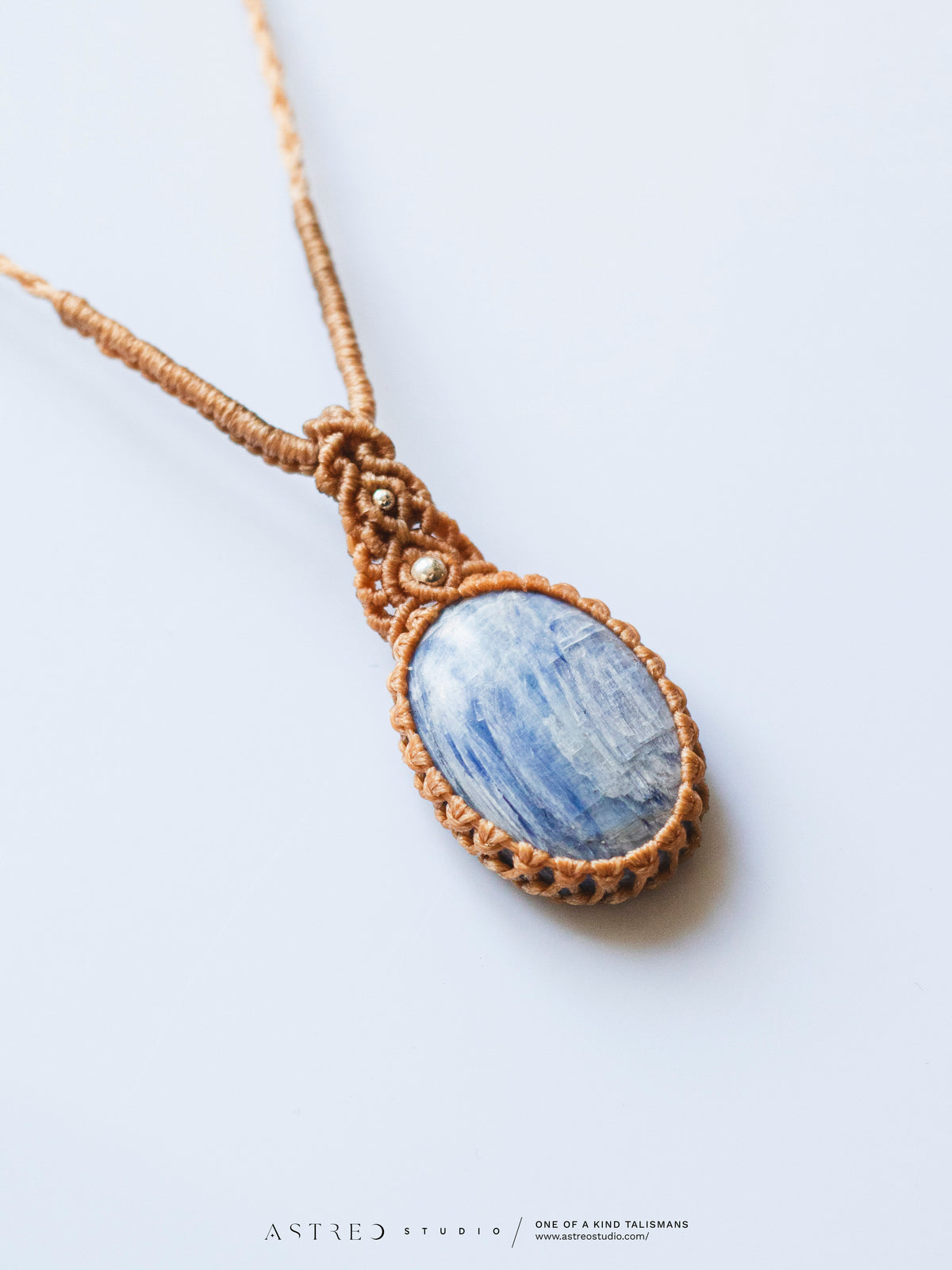 Tubular Kyanite Macrame Necklace