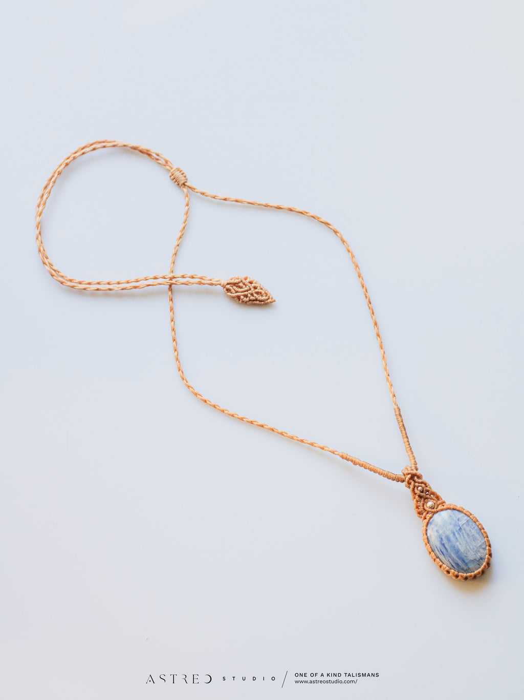 Tubular Kyanite Macrame Necklace