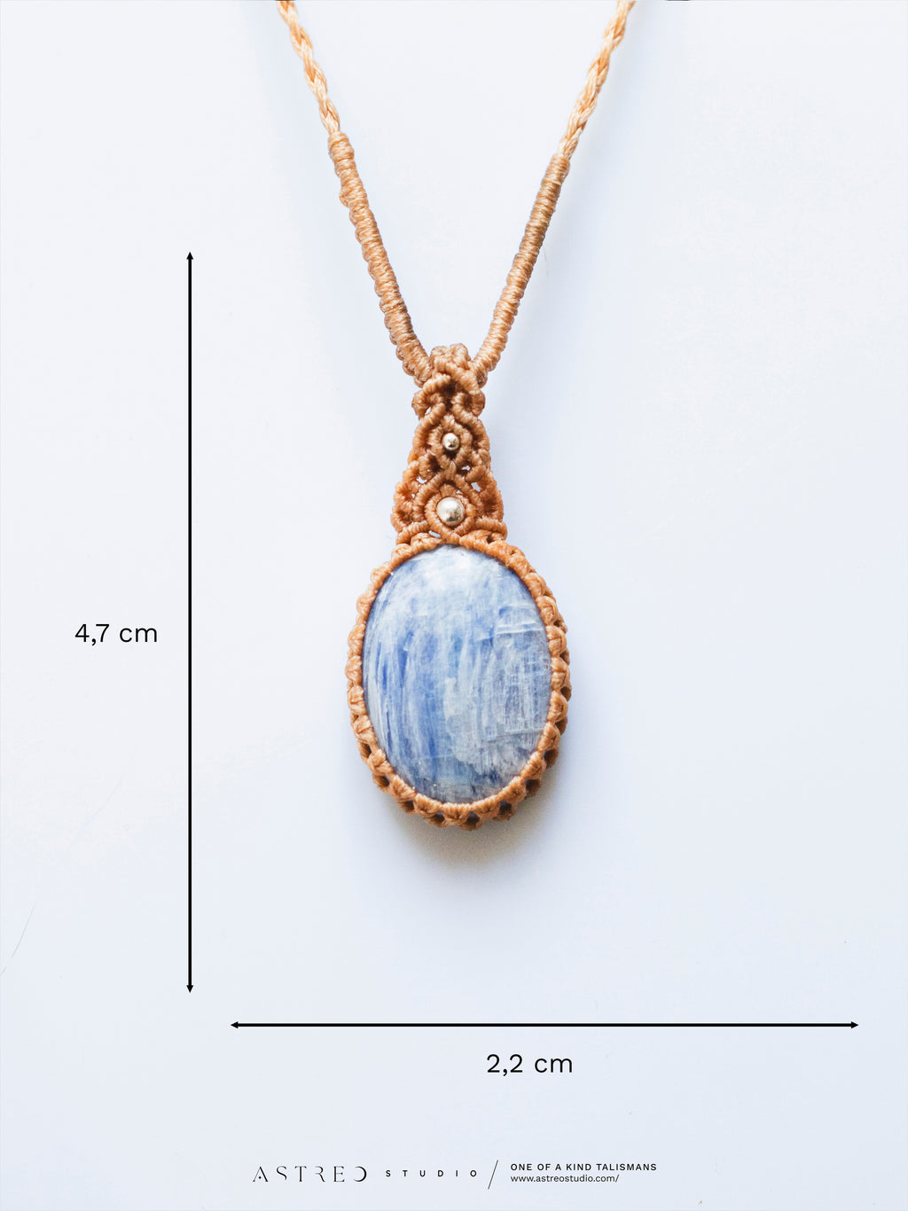 Tubular Kyanite Macrame Necklace