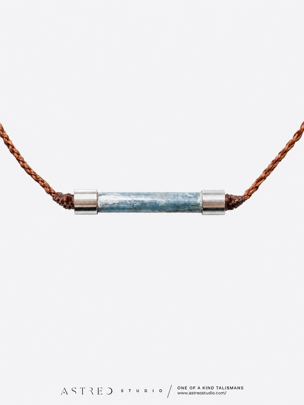 Collar Macrame Cianita Tubular