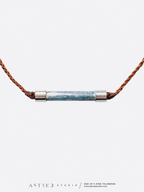 Collar Macrame Cianita Tubular