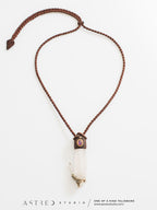 Collar Macrame Cuarzo Clorita y Amatista