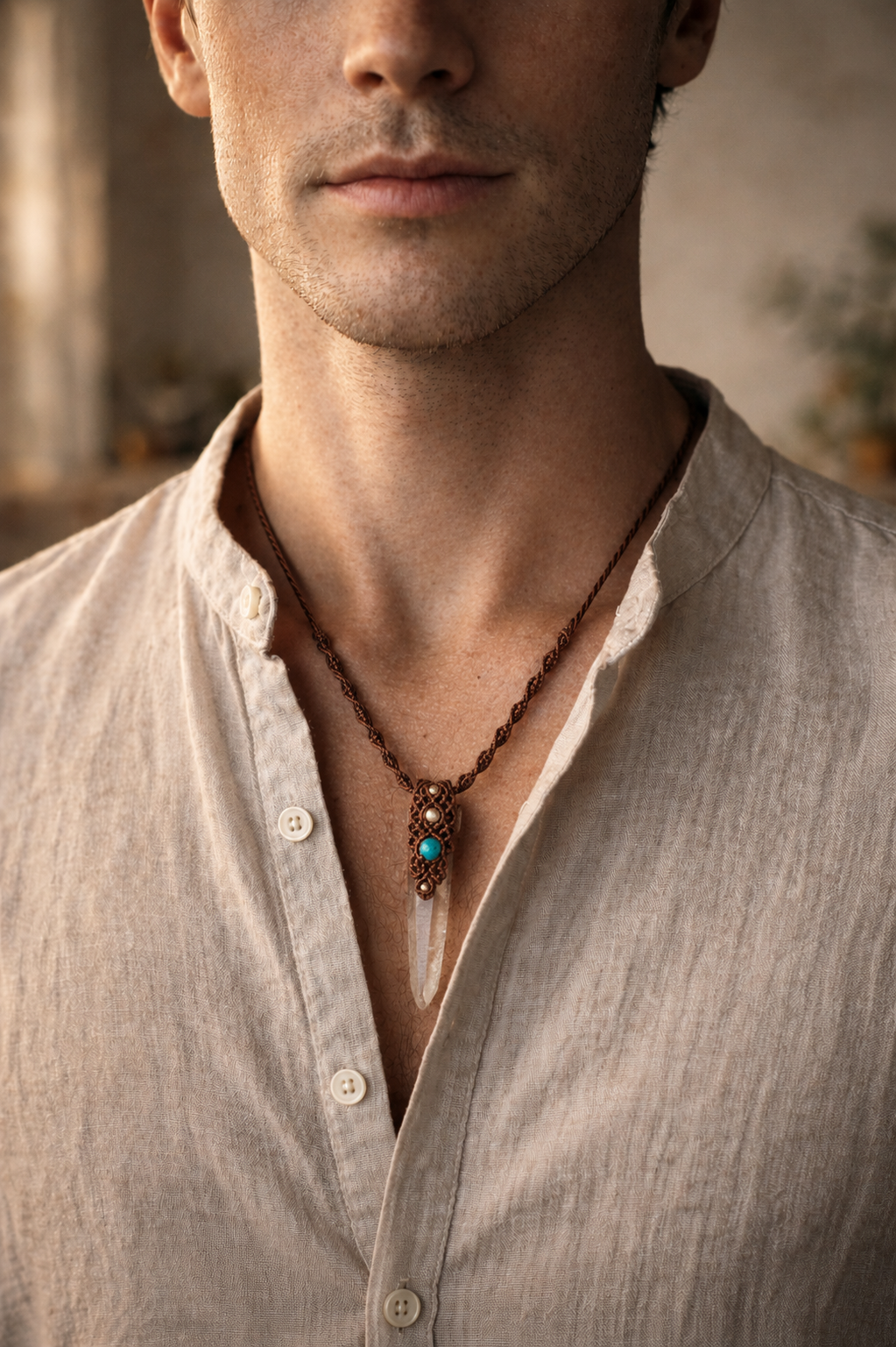Smoky Quartz Macrame Necklace
