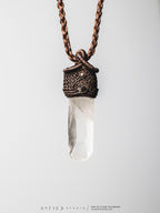 Collar Macrame Cuarzo Maestro V: Lemuriano Ventana y Herkimer