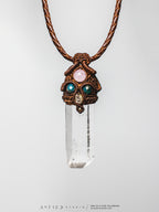 Macrame Necklace Master Quartz IV: Tabular with Mineral Inclusions