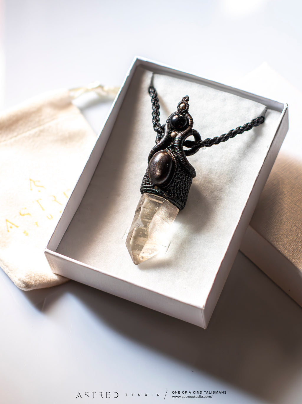 Smoky Quartz Macrame Necklace