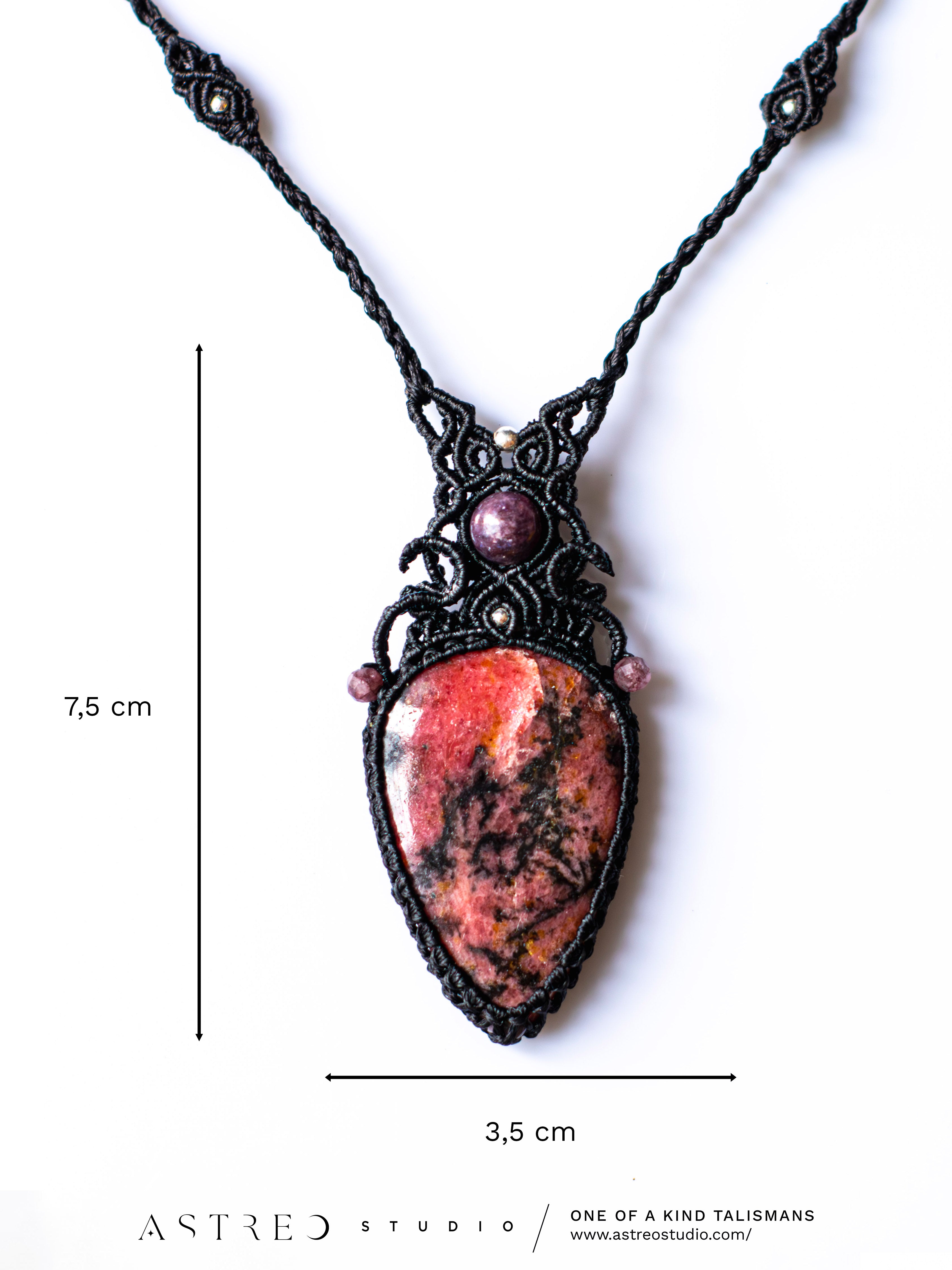 Collar Macrame Rodonita