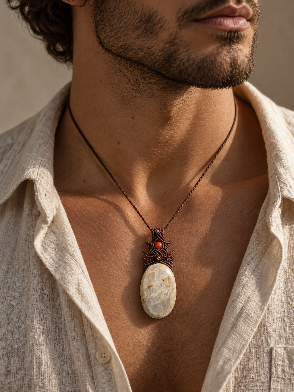 Labradoriet Macramé Ketting 