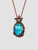 Collar Macrame Labradorita Azul A++