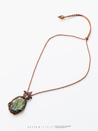Collar Macrame Labradorita Azul A++