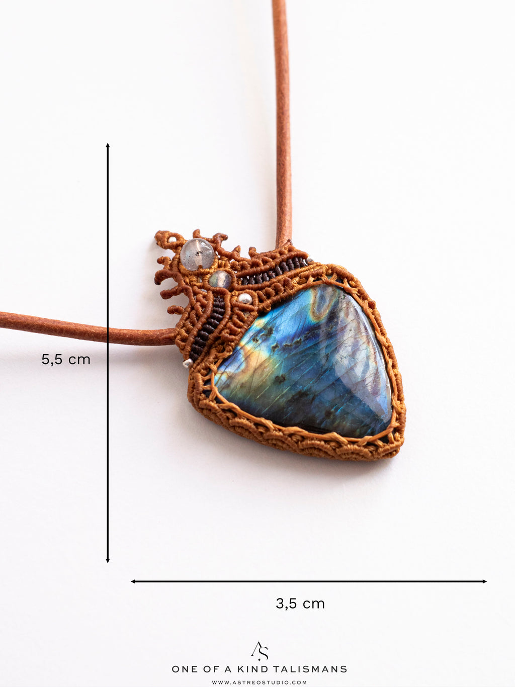 Macramé Labradoriet Ketting XL 