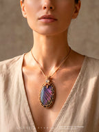 Collar Macrame Labradorita Morada