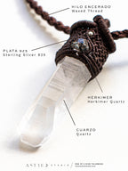 Macramé Ketting Meesterkwarts V: Lemurisch Venster en Herkimer