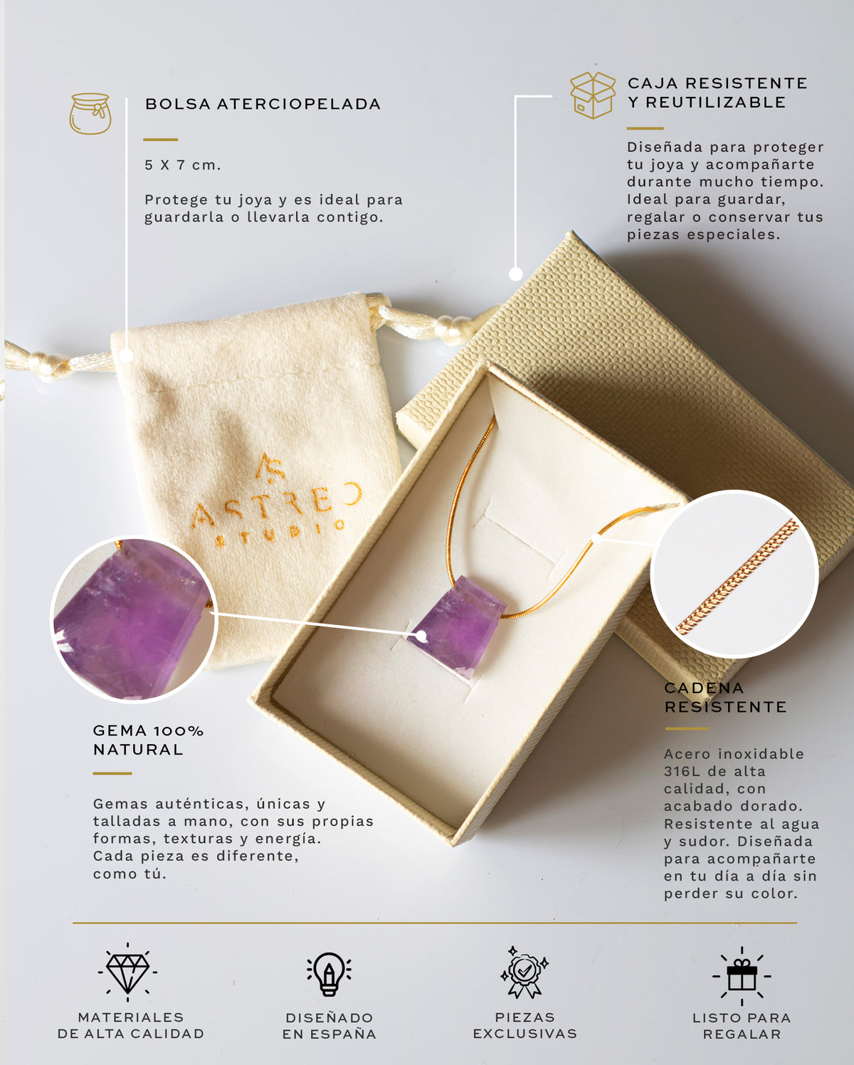 Ketting met chalcedoon 