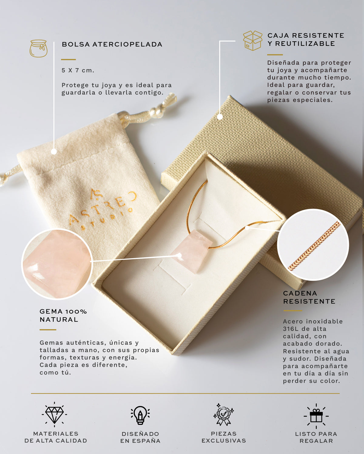 Ketting met chalcedoon 