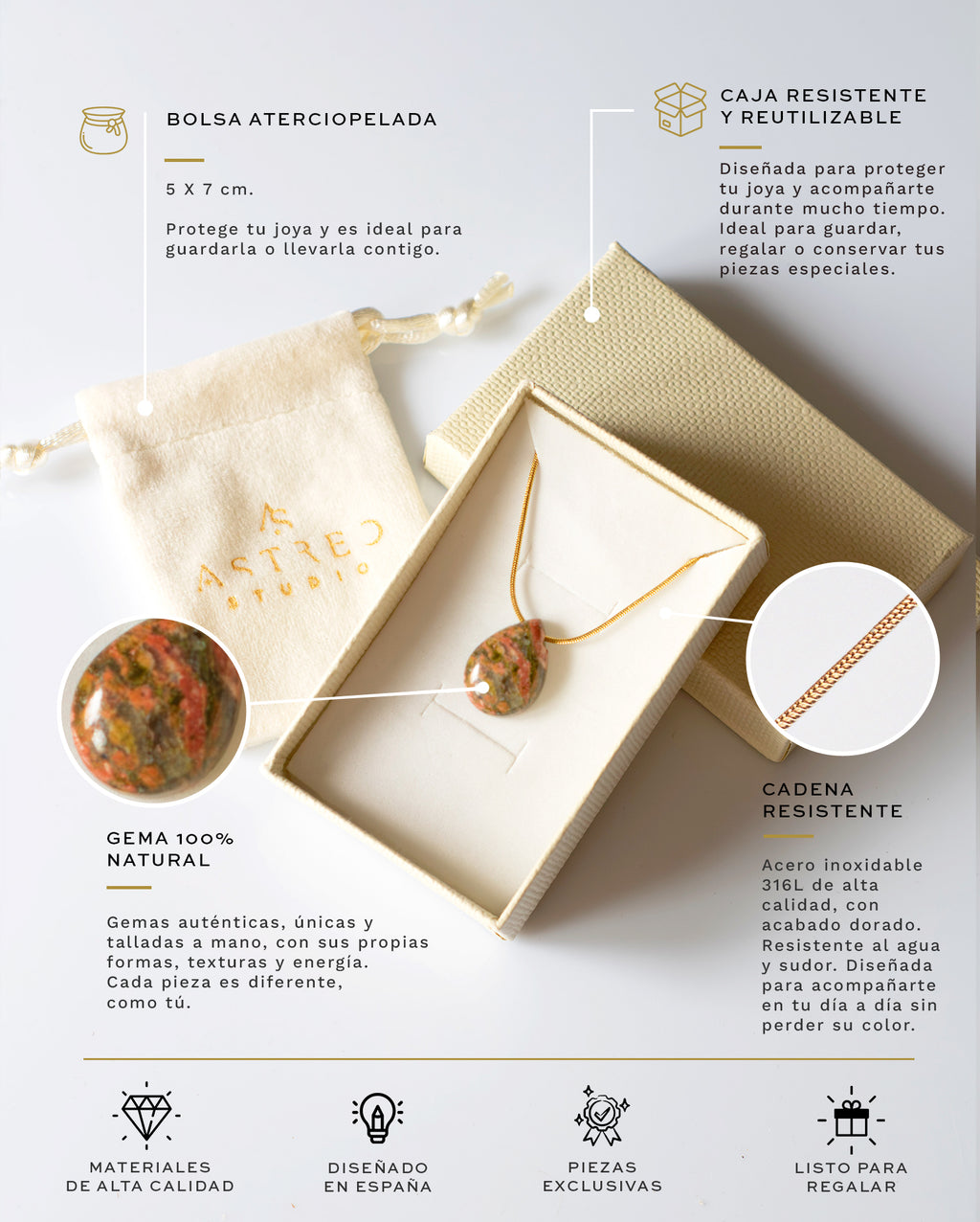Ketting met chalcedoon 