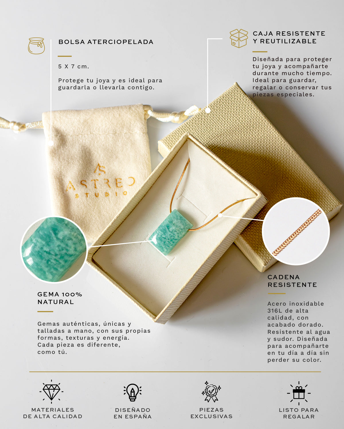 Ketting met chalcedoon 