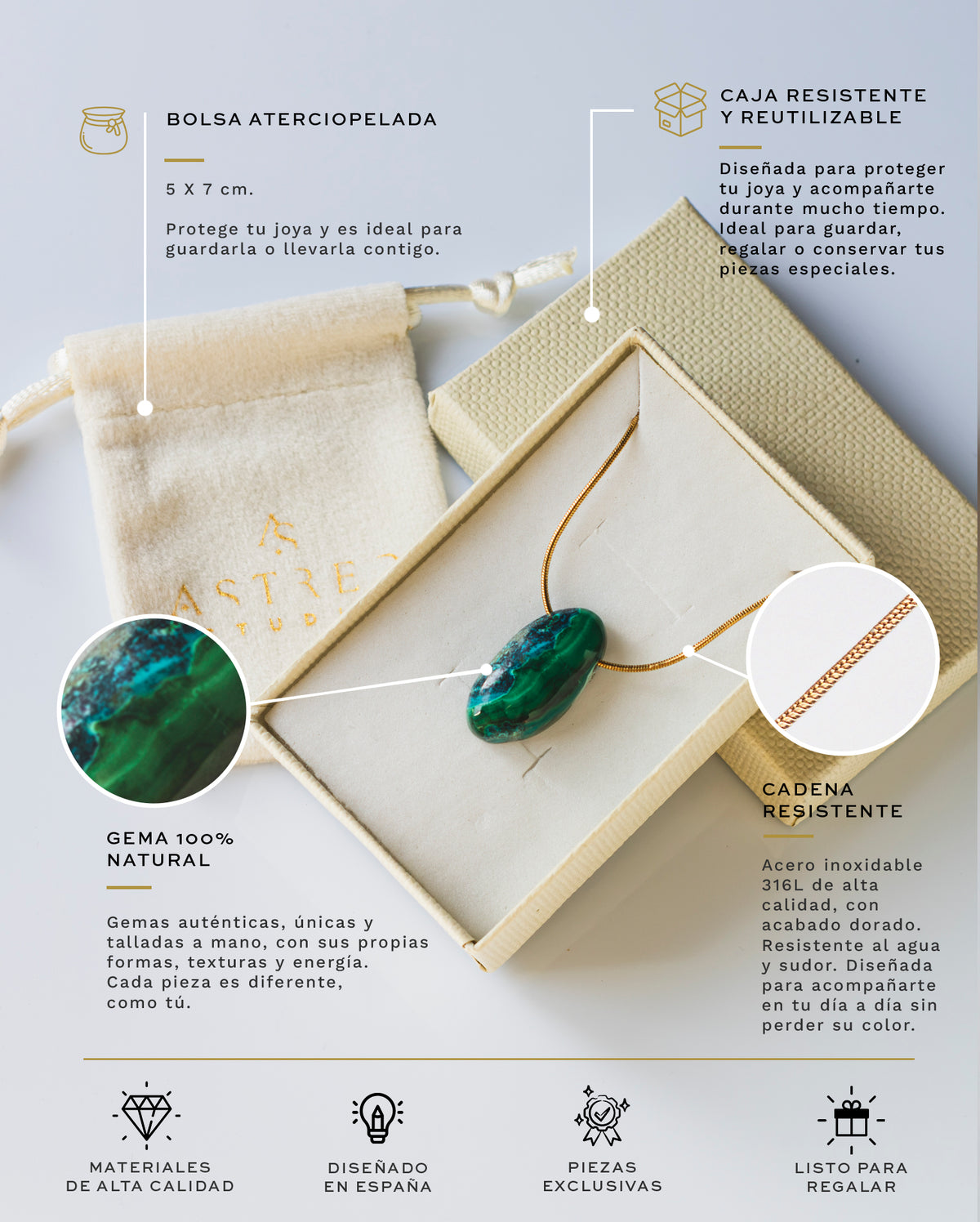 Ketting met chalcedoon 