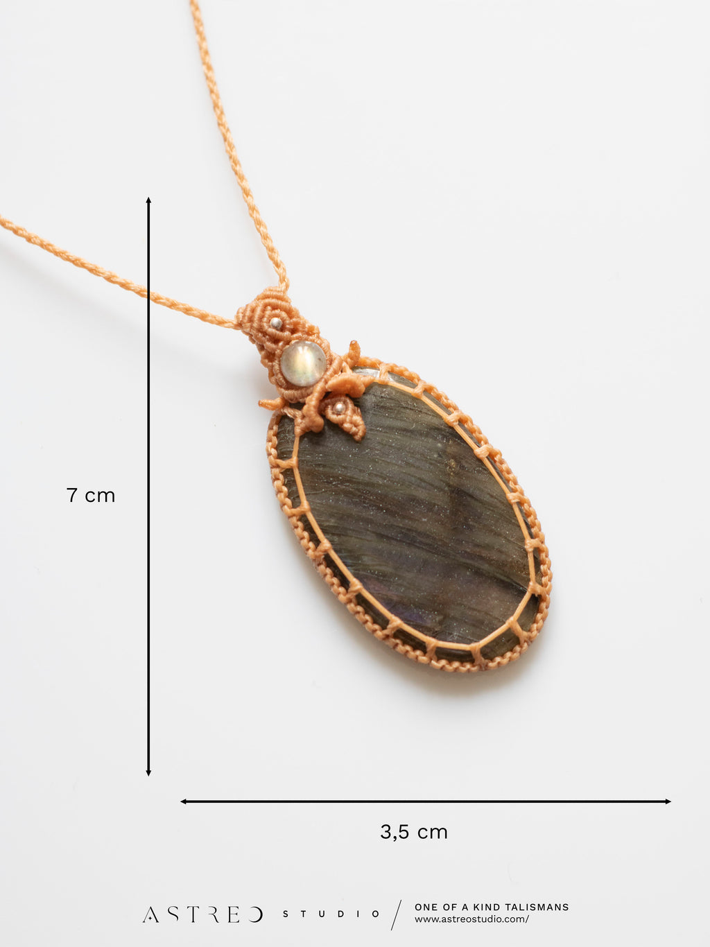 Macramé Labradoriet Ketting XL 