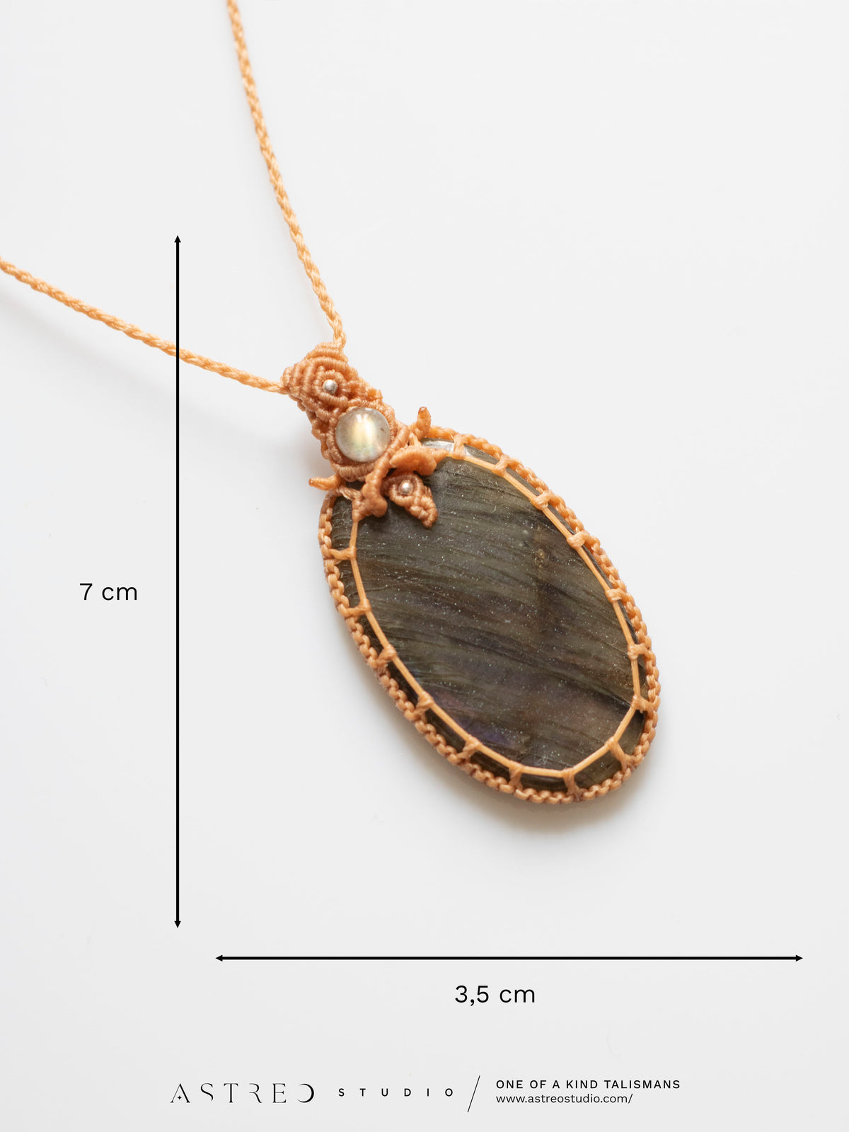 Macramé Labradoriet Ketting XL 