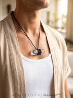 Macrame Necklace Master Quartz II: Double Terminated