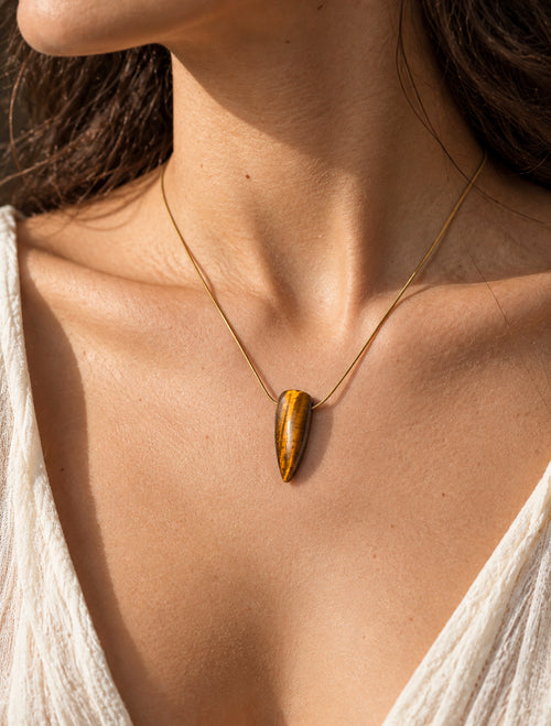 Ketting met tijgeroogmotief 