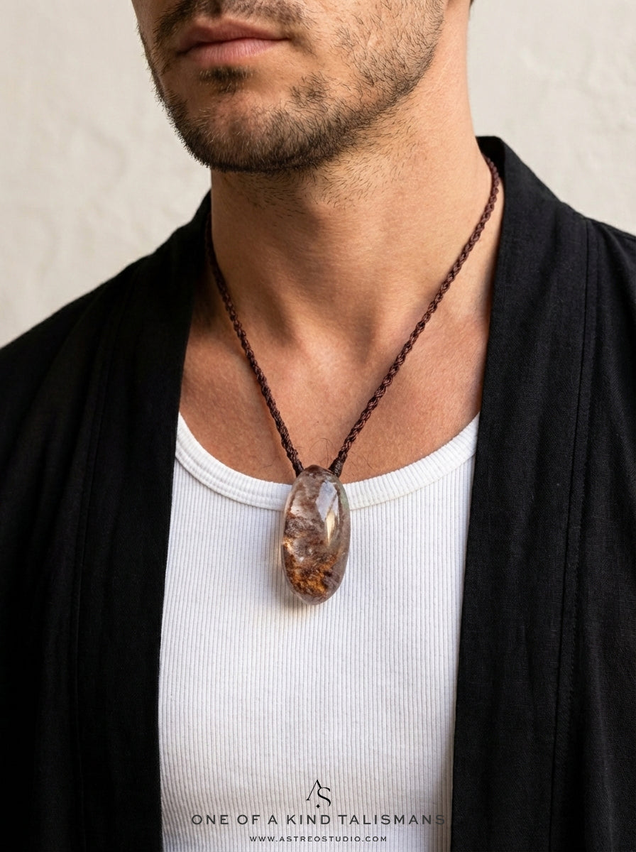 Collar Macrame Cuarzo Maestro III: Chamánico