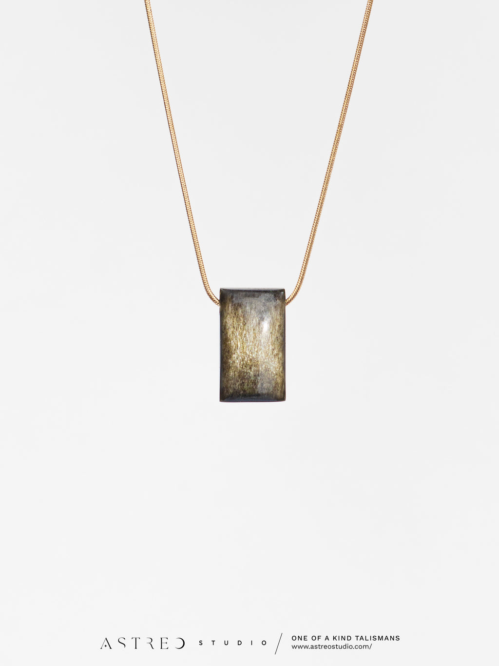 Collar Cadena con Obsidiana Dorada
