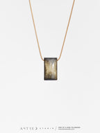 Collar Cadena con Obsidiana Dorada