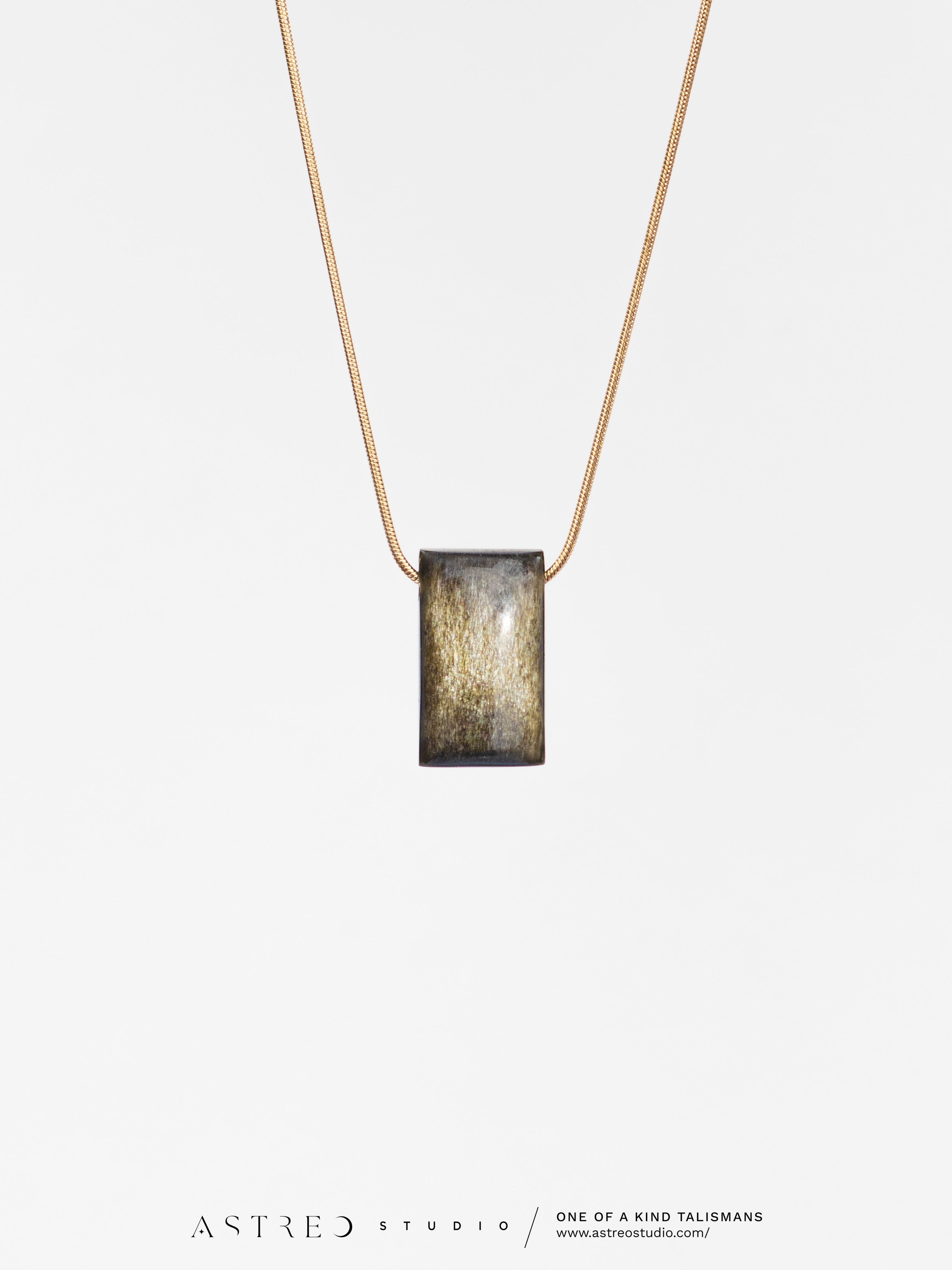 Zilveren obsidiaan ketting 