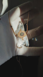 Macramé ketting met dubbele tabulaire meesterkwarts en Ethiopische opaal, 925 sterlingzilver