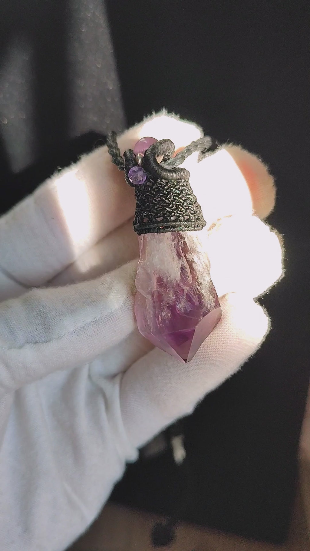 Amethist Macramé Ketting 