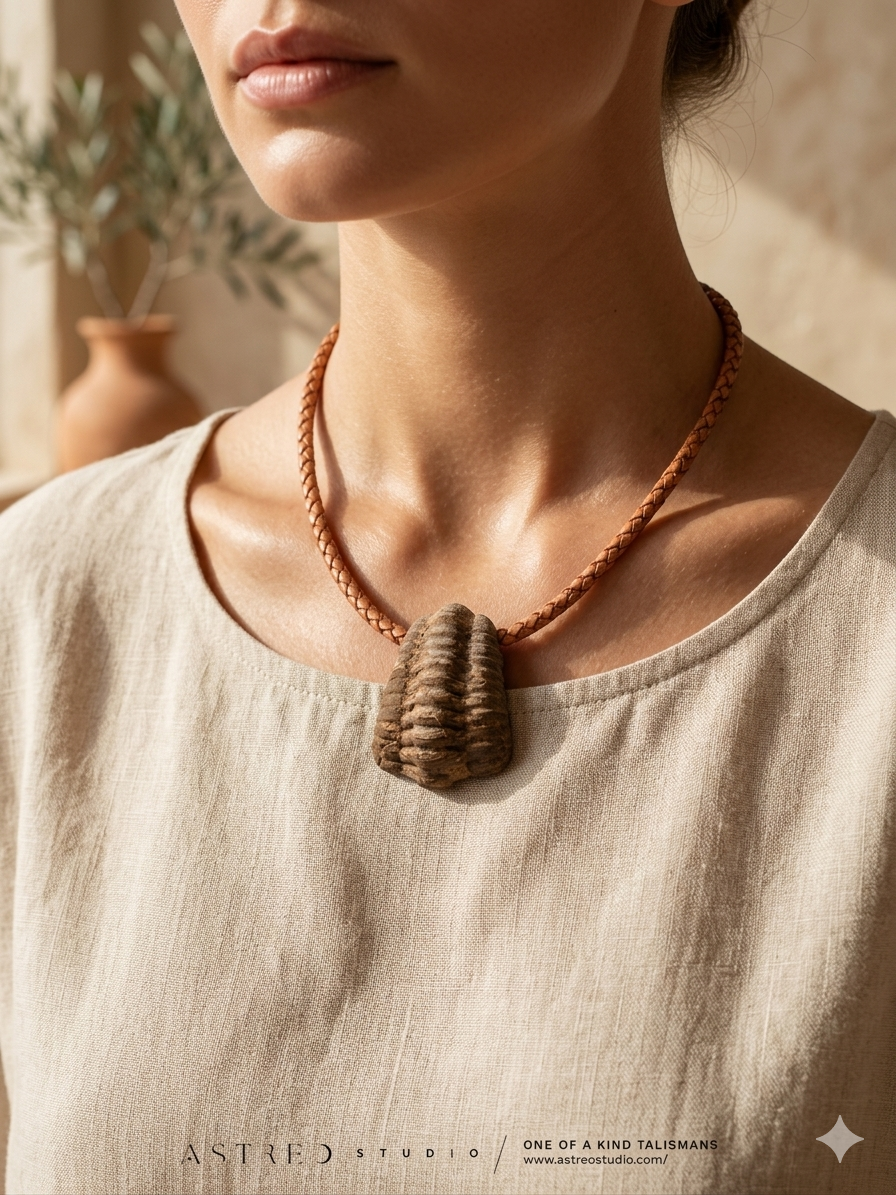 Collar Cuero Con Trilobites